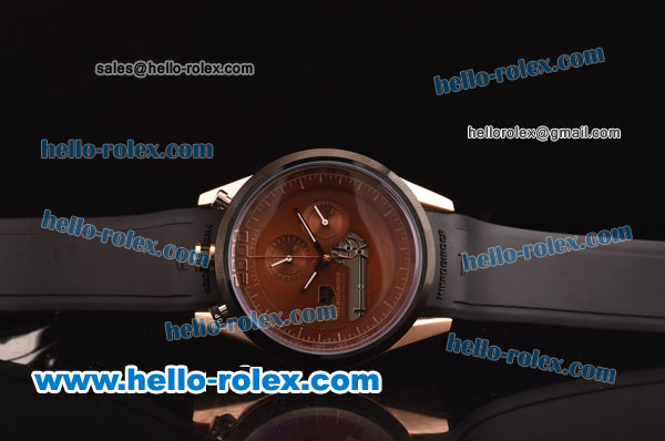 Tag Heuer Mikrogirder 2000 Chronograph Miyota Quartz Rose Gold Case with PVD Bezel and Brown Dial - Click Image to Close